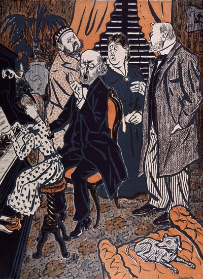 Familiekonsert ved pianoet i: Simplicissimus, Tyskland av Thomas Theodor Heine