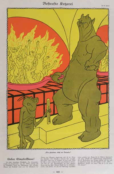 The Devil Burning the Disbelievers, fra Simplicissimus av Thomas Theodor Heine