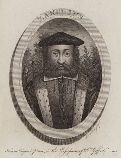 Girolamo Zanchi , italiensk protestantisk reformasjonsprest (gravering) av Thomas Trotter