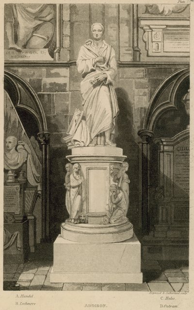 Minnesmerke for Addison, Westminster Abbey, London av Thomas Uwins