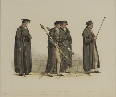 Visekansler, Esquire Beadle, Yeoman Beadle, Verger, gravert av J. Agar, publisert i R. Ackermanns 