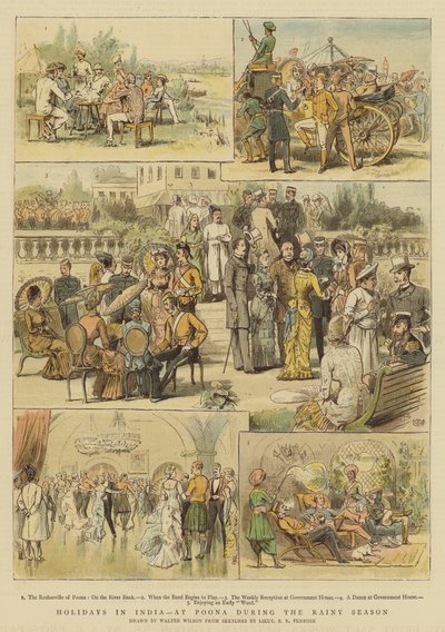Ferier i India, ved Poona under regntiden (chromolitho) av Thomas Walter Wilson