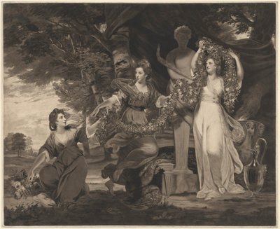 A Sacrifice to Hymen (Three Daughters of Sir William Montgomery) av Thomas Watson after Sir Joshua Reynolds