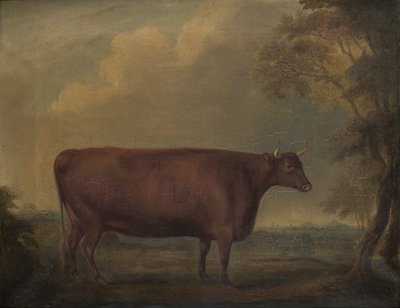 Røde Devon kviger i landskap, ca. 1812 (olje på lerret) av Thomas Weaver