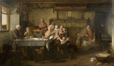 God natt (olje på panel) av Thomas Webster