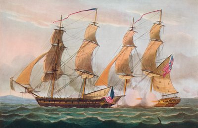 En duell mellom brigger, c1817 av Thomas Whitcombe