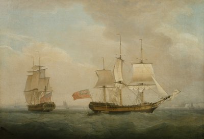 En kjøpmann i to stillinger utenfor sørkysten av Thomas Whitcombe