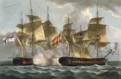 Capture of the Mahonesa, 13. oktober 1796, gravert av Thomas Sutherland for J. Jenkins 