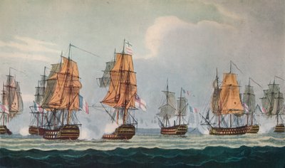 Strachans Action fra Ferrol, c1806 av Thomas Whitcombe