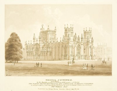 Design for restaurering og ferdigstillelse av Bristol Cathedral av Thomas Willson