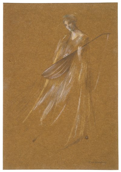 Dame mit Laute av Thomas Wilmer Dewing