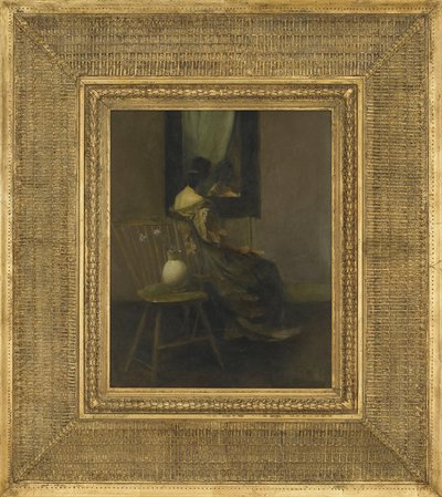 The Mirror, 1907 (olje på trepanel) av Thomas Wilmer Dewing