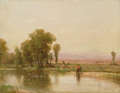 Leir ved Platte-elven, 1865 av Thomas Worthington Whittredge