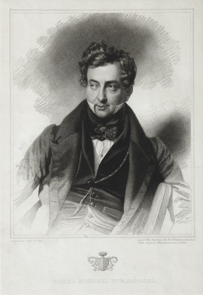 Portrett av grev Mikhail Yurievich Vilegorsky 1788-1856, tidlig på 1830-tallet av Thomas Wright