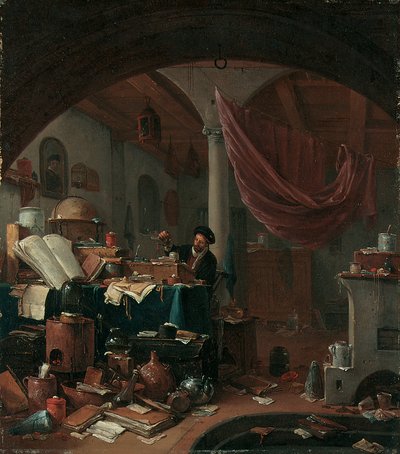 En alkymist i sin studie av Thomas Wyck