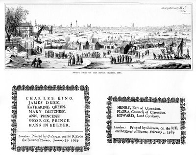 Frostmesse ved Themsen, og eksemplarer av trykking, februar 1684, 1840 av Thomas Wyck