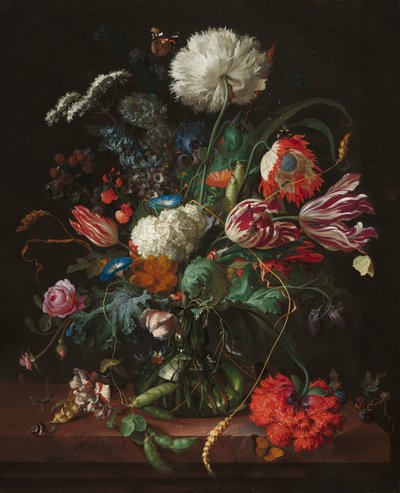 Blomstervase, ca. 1660 (olje på lerret) av Thomas and Heem Jan D. de (1606-84) Bosschaert