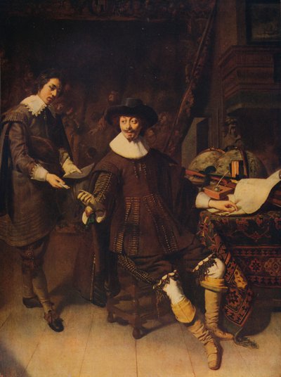Constantijn Huygens og hans kontorist, 1627, c1915 av Thomas de Keyser