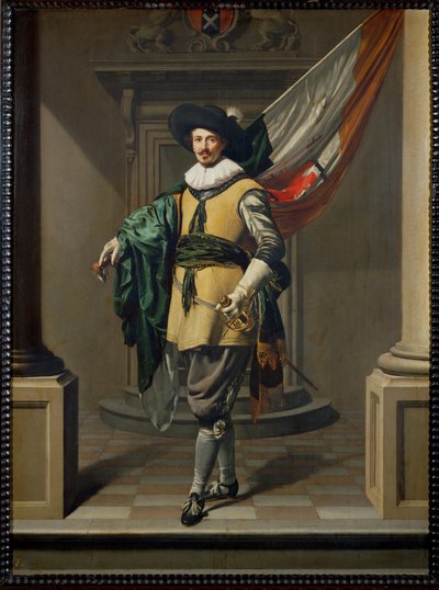 Loef Vredericx som fanebærer for byen Amsterdam av Thomas de Keyser