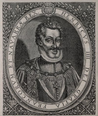 Portrett av HENRI IV av Frankrike og Navarre (1553-1610) gravering av Tomas de Leu (1500-tallet) av Thomas de Leu