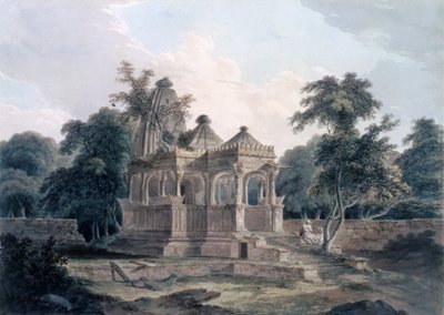 Hindu-tempel i Rohtas-fortet, Bihar, India av Thomas und William Daniell