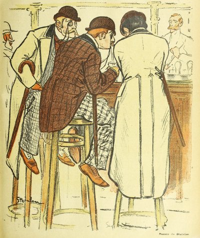 At the Bar, fra Gil Blas Illustre, pub. 1899 fargelitografi, 1899. av Théophile Alexandre Steinlen