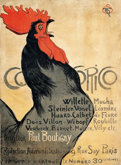 Cocorico plakat av Théophile Alexandre Steinlen