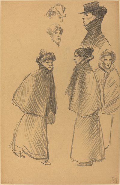 Figurstudier [recto] av Théophile Alexandre Steinlen