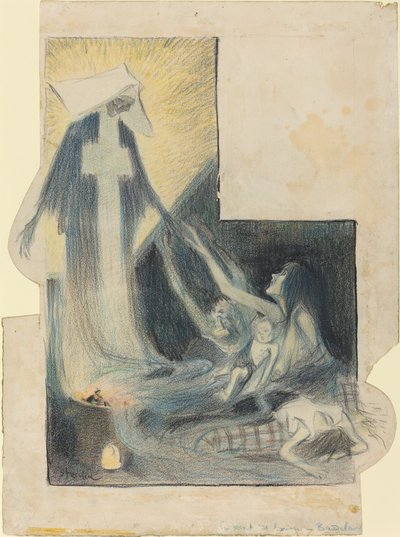 De fattiges død - Baudelaire, 1894. av Théophile Alexandre Steinlen