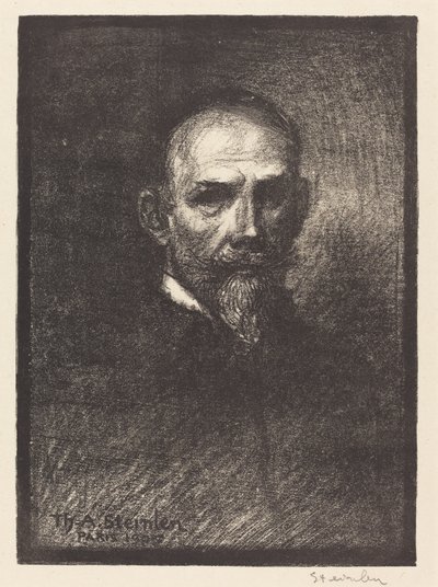 Selvportrett Steinlen forfra, hode rett, 1905. av Théophile Alexandre Steinlen