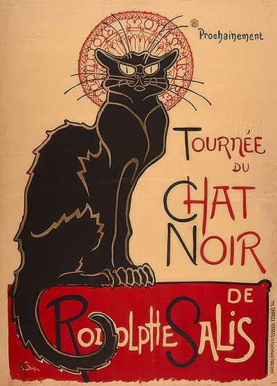 Tour of the Black Cat av Rodolphe Salis (1. Fassung). Frankrike 1896, Charles Vernaux, Paris av Théophile Alexandre Steinlen