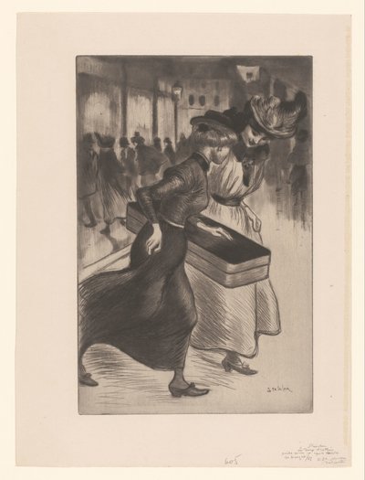 To kvinner som går på gaten Les deux trottins av Théophile Alexandre Steinlen