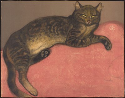Vinter: Katt på en pute av Théophile Alexandre Steinlen