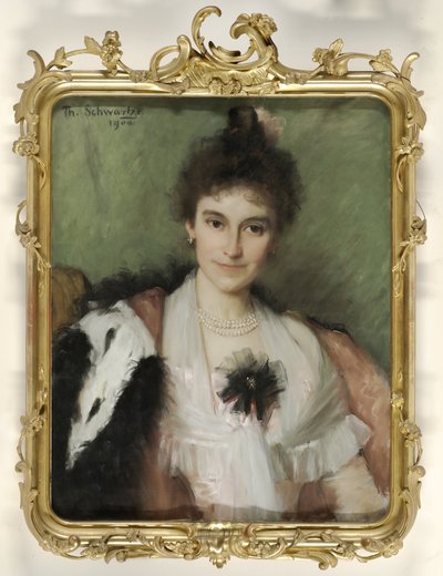 Amelia Eliza van Leeuwen (1862-1923). Kone til Christiaan Bernard Tilanus, kirurg og ortoped i Amsterdam av Thérèse Schwartze (signed by artist)