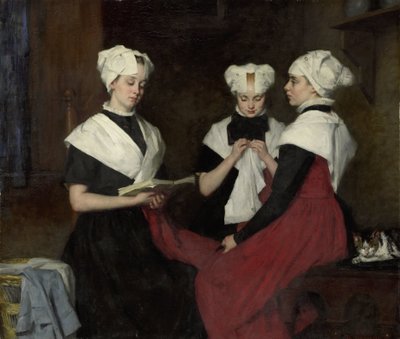 Tre jenter fra Amsterdam Burgerweeshuis av Thérèse Schwartze