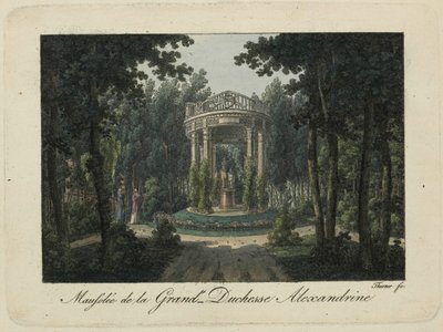 Monumentet til storhertuginne Alexandra Pavlovna i Pavlovsk, 1810-tallet. av Thurner