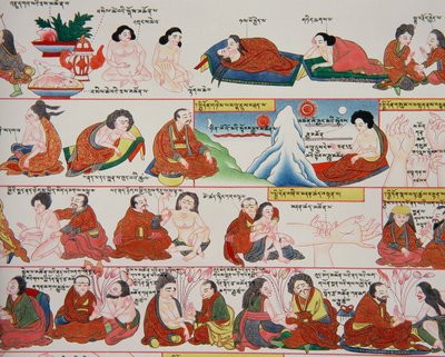 Manuskript om tibetansk medisin (detalj av 389729) av Tibetan School