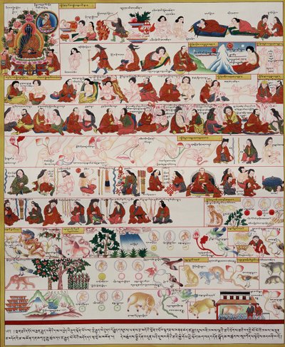 Manuskript om tibetansk medisin av Tibetan School