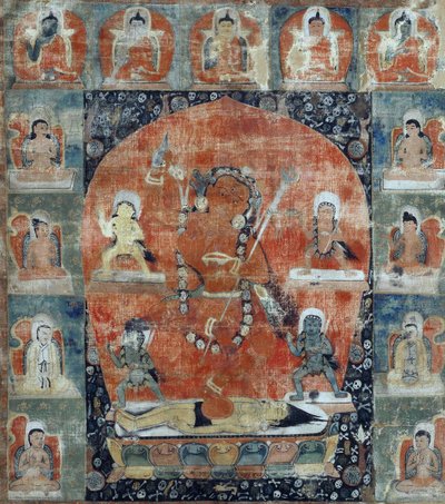 Tibetansk kultur: Sanwara Mandal (Detaljer). thankka av Tibetan School