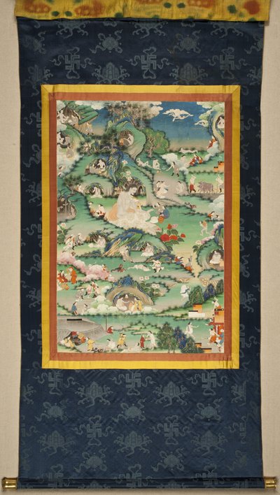 En scene fra livet til Milarepa Thangka, slutten av 1700-tallet. av Tibetan culture