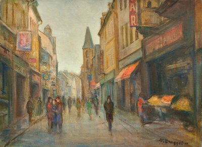 Gate i regnet (Paris) av Tibor Dengyel