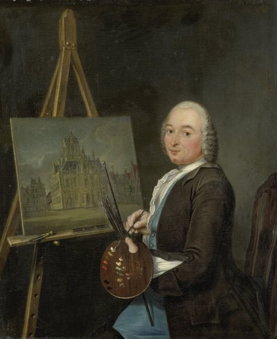 Portrett av Jan ten Compe, maler og kunsthandler i Amsterdam av Tibout Regters