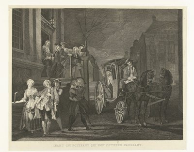 De som kunne gå gikk igjen til fots, de som ikke lenger kunne falt Ibant qui poterant qui non potuere cadebant (tittel på objekt) Nelri til Cornelis Troost (serietittel) av Tieleman Cato Bruining