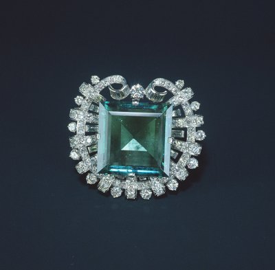 Hooker Emerald, 1950 (smaragd og diamanter satt i platina) av Tiffany und Company