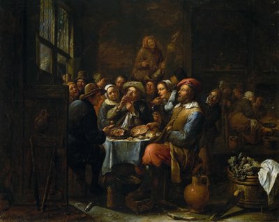Interiør i en taverna, ca. 1650-1660. av Tilborgh
