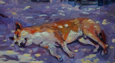 Sleeping Dog 2021 (olje) av Tilly Willis