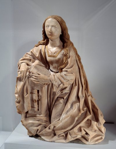 Bebudelsens jomfru. Marmorskulptur med polykrome høyder av Tilman Riemenschneider (1460-1531), sent på 1400-tallet. Paris, Musée du Louvre av Tilman Riemenschneider