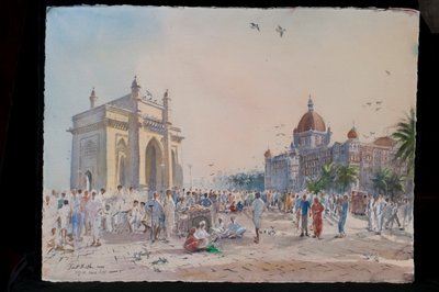 Gate of India, Bombay, 2009 (wc på papir) av Tim Scott Bolton