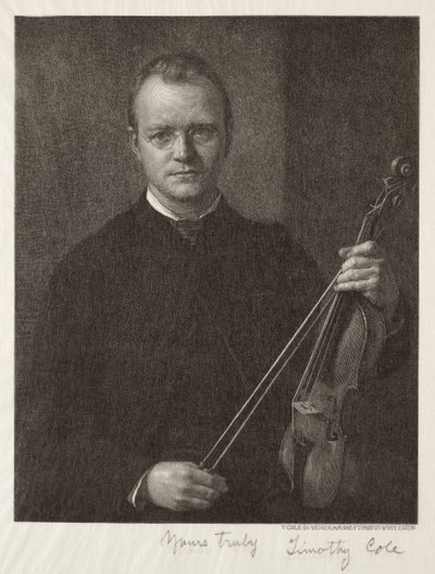 Gamle italienske mestere: Portrett av Timothy Cole Man med fiolin, 1892. av Timothy Cole