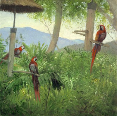 Fjellfugler, 2001 (olje på lerret) av Timothy Easton